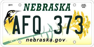 NE license plate AFQ373