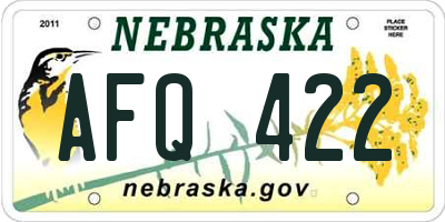 NE license plate AFQ422
