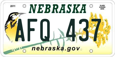 NE license plate AFQ437