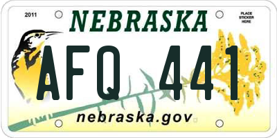 NE license plate AFQ441