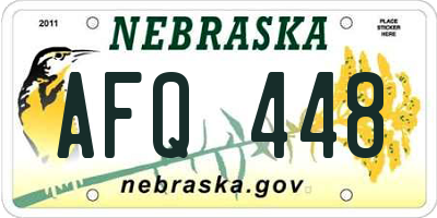 NE license plate AFQ448