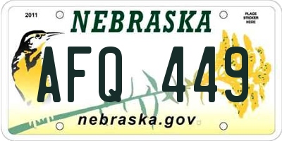 NE license plate AFQ449