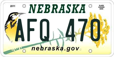 NE license plate AFQ470