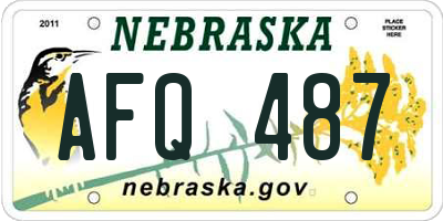 NE license plate AFQ487