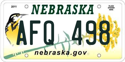 NE license plate AFQ498