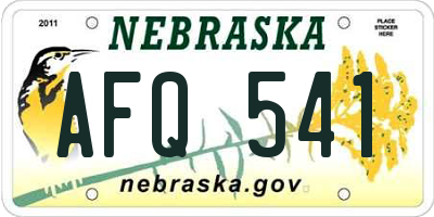 NE license plate AFQ541