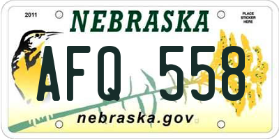 NE license plate AFQ558