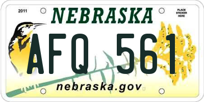 NE license plate AFQ561