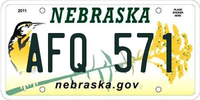 NE license plate AFQ571