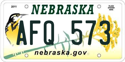 NE license plate AFQ573