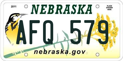 NE license plate AFQ579