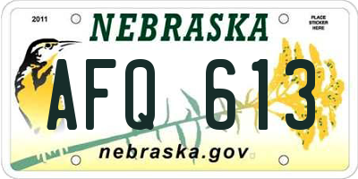 NE license plate AFQ613