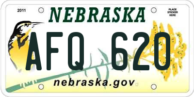 NE license plate AFQ620