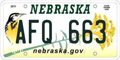 NE license plate AFQ663