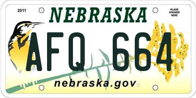 NE license plate AFQ664