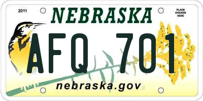 NE license plate AFQ701