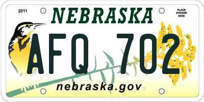 NE license plate AFQ702