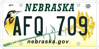 NE license plate AFQ709