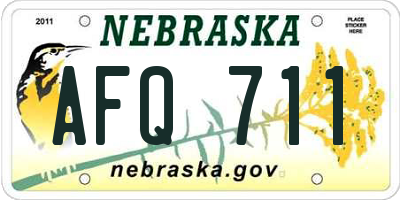 NE license plate AFQ711