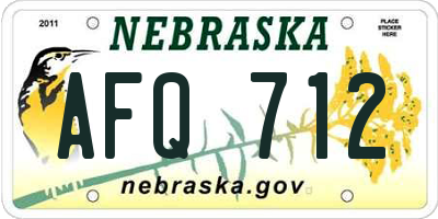 NE license plate AFQ712