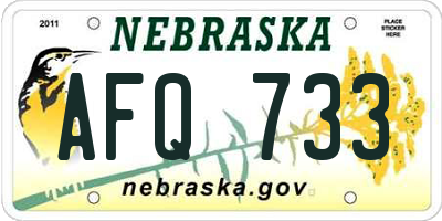 NE license plate AFQ733