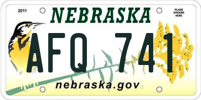 NE license plate AFQ741