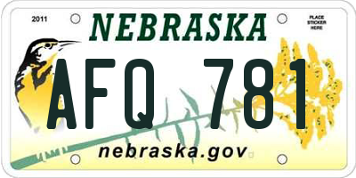 NE license plate AFQ781