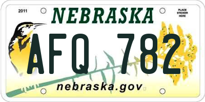 NE license plate AFQ782