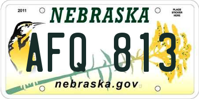 NE license plate AFQ813
