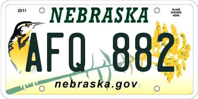 NE license plate AFQ882