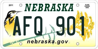 NE license plate AFQ901