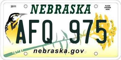 NE license plate AFQ975