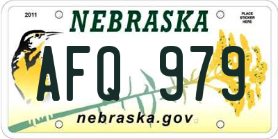 NE license plate AFQ979