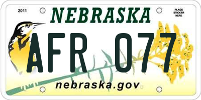 NE license plate AFR077