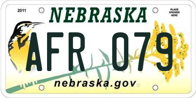 NE license plate AFR079