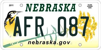 NE license plate AFR087