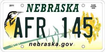 NE license plate AFR145