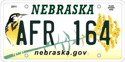 NE license plate AFR164