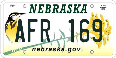 NE license plate AFR169
