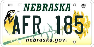 NE license plate AFR185