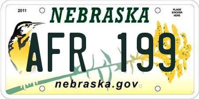 NE license plate AFR199
