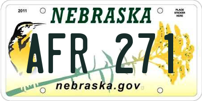 NE license plate AFR271