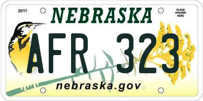 NE license plate AFR323