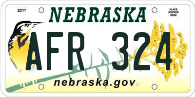 NE license plate AFR324