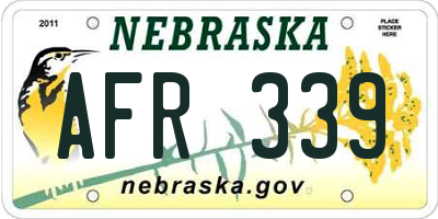 NE license plate AFR339