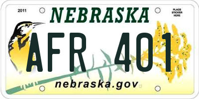 NE license plate AFR401