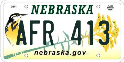 NE license plate AFR413
