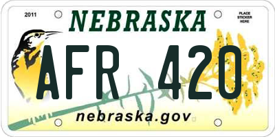 NE license plate AFR420