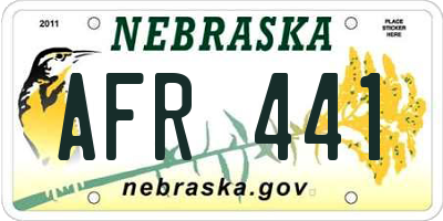 NE license plate AFR441