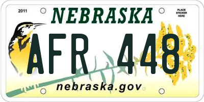 NE license plate AFR448